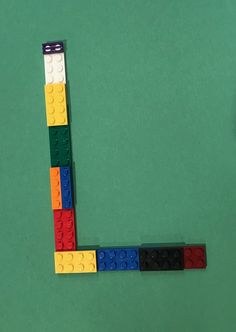 the letter l is made out of legos