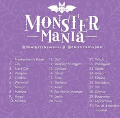 the monster mania tour poster for monsters