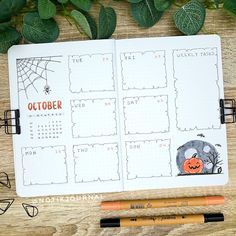 Minimal Journaling, Halloween Bujo, Bullet Journal Week, Bullet Journal Ideas Templates