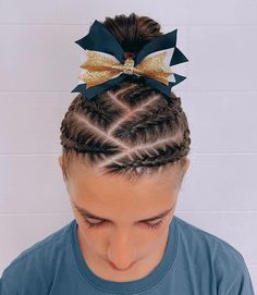 17 Gymnastics Hairstyles That'll Make You Flip – HairstyleCamp Tumbling Hairstyles Gymnastics, Gymnastics Hair Tutorial, Gymnastic Competition Hair, Gymnastics Buns For Long Hair, Hair Styles For Gymnastics Meets, Hair For Gymnastics Meets, Dance Hair Styles Competition, Toddler Gymnastics Hair, Cheerleading Competition Hair