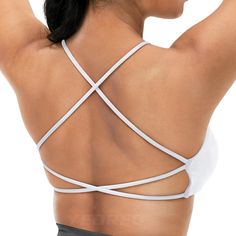 PRICES MAY VARY. 4-Way Stretch Fabric: Made of skin-friendly double-sided high-stretch fabric, soft and comfortable material, moisture wicking and breathable. Strappy open back fitness bra: Thin, delicate straps and open back detail fit your beautiful body perfectly. Stunning Criss Cross back crop and classic neckline design is perfect for a yoga top. Removable padding workout crop: The removable Padded can be adjusted at any time according to your needs. Moderate compression and light support a Cute Summer Shirts, Yoga Crop Tops, Low Intensity Workout, Bra Brands, Yoga Top, Yoga Training, Women's Sports, Upper Body Workout, Women's Fitness