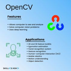 Open CV represented by skillslash Facial Recognition System, Web Development Programming, Human Computer, Vision Problems, Data Structures, Business Analysis, Learning Platform