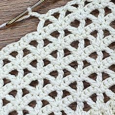 the crochet pattern is being worked on