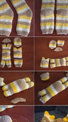 the steps in how to make knit mittens and gloves for children with wool yarn