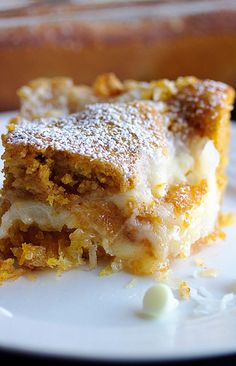 a piece of cake sitting on top of a white plate