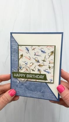 Masculine Cards Handmade, Designer Paper Cards, Card Design Handmade, Fancy Fold Card Tutorials, Idee Cricut, Birthday Card Craft, The Last Laugh, Homemade Birthday Cards, Card Decoration