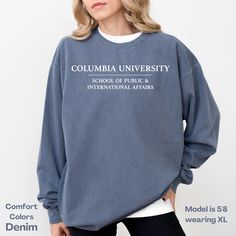 Comfort Colors Custom College Sweatshirt, University Sweatshirt, Custom Design University Sweatshirt, Personalized College Program HSweater I have listed some information to help you below: HOW TO ORDER? : Choose the color and size you want. If available, enter the customization information in the text box. Click the Add to Cart button. You can go back and add other items to your cart to buy more. T-SHIRT FEATURES: - High quality 100% Soft cotton (fiber content may vary for different colors) UNI College Sweater With Letter Print And Long Sleeves, Varsity Long Sleeve T-shirt With University Logo, Varsity Style Long Sleeve T-shirt With University Logo, Long Sleeve Cotton T-shirt With University Logo, Cotton Letter Print Sweater For Campus, University Logo Crew Neck T-shirt For Fall, Winter School Spirit Cotton Sweater, College Soft-washed Relaxed Fit Sweatshirt, College Relaxed Fit Soft-washed Sweatshirt