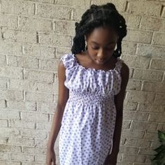 This A Adorable Polka Dot Is Sure To Make Any Little Lady Happy Size: One Size Fits Most Width: 18in -40in Length: 31 In Armhole: 16 1/2 In-20in Material: Cotton Color: Light Purple And White Casual Polka Dot Dress With Smocked Bodice, Girls Turtleneck, Plaid Flannel Dress, Annie Dress, Studded Dress, Girls Pink Dress, Toddler Sweater, Denim Overall Dress, White Polka Dot Dress