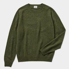 Casual Recycled Wool Crew Neck Sweater, Classic Green Wool Sweater, Casual Crew Neck Sweater In Recycled Wool, Cashmere Crew Neck Knit Sweater, Classic Wool Crew Neck Sweatshirt, Recycled Wool Crew Neck Sweater For Fall, Classic Crew Neck Wool Sweater, Classic Wool Crew Sweater, Classic Wool Crew Neck Sweater