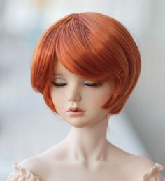 "**This product is a fiber wig for Volks 1/3 BJD SD Dolls.** This wig can be made in many colors, please contact me if you need. Color: carrot Materials: Heat Resistant Fiber Size: 8-9\" (this wig fits Pullip) 100% made by hand. Please noticed that the color in the image would look slightly different from the actual product. Shipping and Handling: This item can be shipped within 3-5 business days after payment received. It will be shipped by Standard Air Mail to worldwide, most likely it will ta Small Doll Wigs, Long Curly Wig, Doll Wig, Double Braid, Beautiful Wigs, Doll Wigs, Custom Wigs, Smart Doll, Crazy Colour