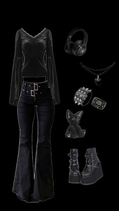 Winter Outfit Black, Winter Outfit Aesthetic, Goth Winter, Goth Fits, Punk Style Outfits, Aesthetic Goth