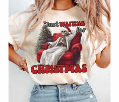 Waiting For Christmas, Funny Skeleton, Skeleton Shirt, Christmas Funny, Christmas Vibes, Shirt Png, Party Prints, Png Christmas, Christmas Png