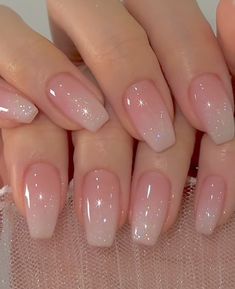 Unghie Nail Art, Simple Gel Nails, Blush Nails, Shiny Nails, Acrylic Nails Coffin Pink, Pearl Nails, Pink Nail, Neutral Nails, Acrylic Nails Coffin