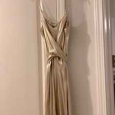 H&M Dress. Beautiful Satin Material. Wraps Around The Back. Never Worn Gold Satin Dress, Dress H&m, Gold Satin, Satin Material, H M Dresses, Hm Dress, Satin Dress, Dress Beautiful, Satin Dresses