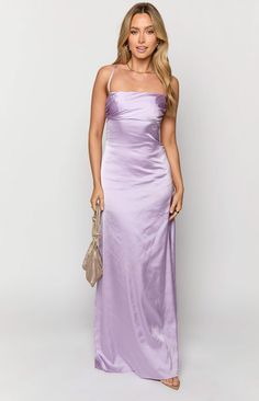 Lilac Satin Maxi Dress

How to style:
Try our Blaise Maxi Dress () for your next formal, homecoming or day-event. It's soft colour and bold shape offer the perfect mix of fun and flirty! Style with gold jewellery () and strappy heels () to complete the look.

Features:


   
 * Maxi length
 
 * Straight neckline
 
 * Invisible side zip
 
 * Fully lined
 
 * Open back
 
 * Adjustable lace up back
 
 * Light weight satin material
 
 *  Little to no stretch Dance Dress Ideas, Flirty Style, Prom Midi Dress, 60's Dress, Soft Colour, Satin Maxi, Satin Maxi Dress, Straight Neckline, Dance Dress