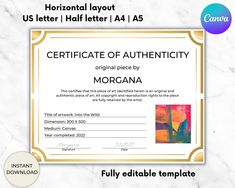 a certificate for an art teacher with the words,'honorary layout us letter i dater