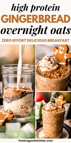 Spice up your mornings with this high-protein gingerbread overnight oats recipe! 🍂 Perfect for a quick, healthy breakfast, these oats are packed with protein to keep you full and energized all day. Made with warm gingerbread spices, it’s like dessert for breakfast, but nutritious! Just prep the night before, and wake up to a ready-to-eat breakfast packed with seasonal flavor. Easy, delicious, and the perfect way to start your day! #QuickHealthyBreakfast #OvernightOats #HighProteinBreakfast Gingerbread Overnight Oats, Breakfast For 1, Protein Gingerbread, Quick Oat Recipes, Best Overnight Oats, Healthy High Protein Breakfast, Best Overnight Oats Recipe, Protein Overnight Oats