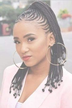 Pony Cornrows, Pony Braids, Beads Braids, African Braids Hairstyles Pictures, Black Braided Hairstyles, Trendy We Fryzurach, Cornrow Ponytail, High Pony, Side Braid Hairstyles