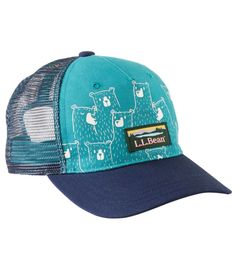 Let your kids show their spirit for adventure with our fun trucker-style hat, ready to go from trailhead to bus stop and back. Polyester mesh shell; polyester twill front panel. Machine wash, dry flat. Interior polyester/spandex band wicks away moisture for lasting comfort. Adjustable back strap. Imported. Outdoor Snapback Trucker Hat, Adjustable Sporty Trucker Hat For Camping, Green Outdoor Hat, Playful Trucker Hat For Outdoor, Playful Snapback Hat For Outdoors, Playful Outdoor Trucker Hat With Curved Brim, Playful Snapback Hat For Outdoor, Playful Curved Brim Trucker Hat For Outdoor, Playful Outdoor Snapback Hat