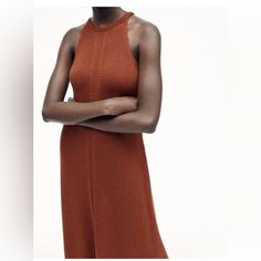 Pls See Photos. Bundle And Save Sleeveless Knit Dress By Zara, Sleeveless Zara Maxi Dress For Fall, Zara Sleeveless Knit Dress, Sleeveless Knit Midi Dress For Fall, Casual Knit Midi Dress By Zara, Zara Knit Midi Dress, Zara Casual Knit Midi Dress, Casual Stretch Maxi Dress By Zara, Zara Sleeveless Brown Maxi Dress