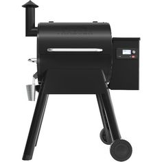 the charcoal smoker is shown in black