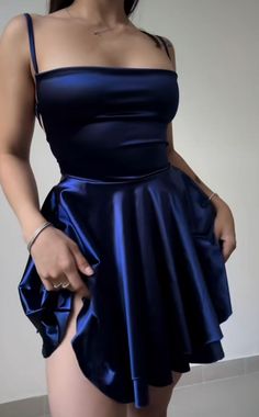 Item Details ： Product Number : C2603 Fabric:Silk Satin Silhouette: A line Sleeves：Sleeveless Back Style: Lace Up Blue Birthday Outfits, Navy Blue Birthday, Dress Over 50, Royal Blue Dress Short, Satin Homecoming Dresses, Short Night Dress, Hot Prom Dress, Satin Homecoming Dress, Classy Prom Dresses