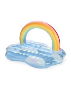 Clear Rainbow Cloud Daybed Pool Float Inflatable Floating Island, Sleepover Beds, Floating Clouds, Cloud Artwork, Cool Pool Floats, Rainbow Project, Water Hammock, Pink Bachelorette Party, Inflatable Float