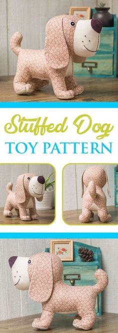 stuffed dog toy pattern with instructions to make it