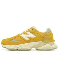 New Balance 9060 Shoes 'Yellow Suede' U9060VNY Cute Yellow Shoes, Mustard Sports Sneakers With Boost Midsole, Mustard Sneakers With Boost Midsole For Sports, Yellow Running Shoes With Vibram Sole, Yellow Running Shoes With Vibram Sole For Sports, Yellow Sneakers With Rubber Waffle Outsoles For Streetwear, Yellow Sneakers With Rubber Sole For Streetwear, Yellow Lace-up Running Shoes For Streetwear, Yellow Lace-up Running Shoes With Rubber Sole