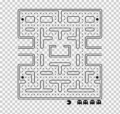 a black and white square maze on a transparent background