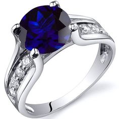 Blue Sapphire Ring Sterling Silver Round 2.75 cts SR10238 top Ring Packaging, Cathedral Ring, Jewelry Questions, Sapphire Cocktail Ring, Saphir Ring, Sapphire Solitaire, Blue Sapphire Ring, Promise Rings For Her, Cubic Zirconia Rings