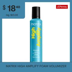 What it DoesMatrix's High Amplify Foam Volumizer provides full-bodied lift and support for touchable thickness. This lightweight foam adds conditioning shine and lasting body. Perfect for long, straight and fine hair, this color-safe professional styling product is a must-have for adding volume and delivering high impact looks.How to Use Apply a golf-ball size amount to towel-dried hair, working evenly from roots to ends. Style as usual.Hair Type: Normal, Curly, Color Treated, OilyConcerns: Vol… Curly Color, Hair Mousse, Hair Care Products, Golf Ball, Fine Hair, Care Products, Matrix, Mousse, How To Use