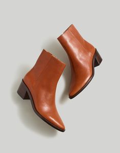 The Darcy Ankle Boot in Leather Mid Ankle Boots, Platform Chelsea Boots, Leather Industry, Madewell Shoes, Leather Block Heels, Suede Ankle Boots, Stacked Heel, Leather Ankle Boots, Walk On