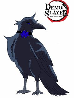 a drawing of a black bird with blue eyes