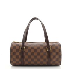 New & Vintage Louis Vuitton Up to 70% Off Retail. Real or Your Money Back. Shipping & Returns Included. These are professional pictures of the actual item offered by Rebag. Condition: Fair. Creasing on exterior, moderate wear and scuffs on leather trims. Heavy wear and peeling on handles, splitting and peeling on handle wax edges. Wear and darkening on opening edges, wear and marks in interior, scratches and tarnish on hardware. Accessories: No Accessories Measurements: Handle Drop 7", Height 5" Louis Vuitton Papillon, Weekend Travel, Brown Interior, Professional Pictures, Vintage Louis Vuitton, Gold Branding, Leather Interior, Louis Vuitton Handbags, New Vintage