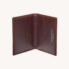 Double Fold Credit Card Holder in Tobacco Pebble | Aspinal Wallets For Men, Mens Travel, Aspinal Of London, Small Handbag, Card Holder Wallet, Travel Light, Credit Card Holder, Small Handbags, Travel Gifts