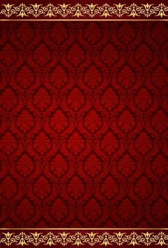 a red and gold background with an ornate border