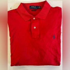 Nwot Polo By Polo Ralph Lauren Red Color Message With Any Questions Thanks For Viewing Classic Red Fitted T-shirt, Red Cotton Polo Shirt, Classic Fitted Red T-shirt, Classic Red Polo Collar T-shirt, Classic Red Polo Collar Shirt, Red Cotton Polo Shirt For Spring, Red Long Sleeve Polo Shirt For Summer, Classic Fitted Red Top, Classic Red Polo Collar Top