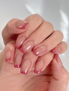 Nail Design Glitter, Milky Nails, Casual Nails, Pretty Gel Nails, Shiny Nails, Soft Nails, Pink Nail, Neutral Nails, Dipped Nails