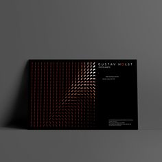 a black and red brochure with an abstract design on the front, side and back