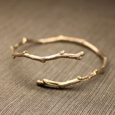 Twig Bracelet, Gold Twigs, Gold Branches, Twig Ring, Branch Ring, Gold Diy, Open Bangle, Pretty Jewellery, Cute Jewelry