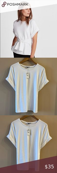 Express White Top with Tie Size Medium NWT