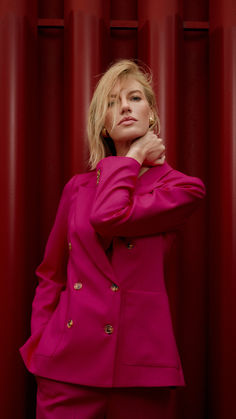 Our fan favorite silhouette in fuchsia—a must-have. Women's Blazers, Womens Blazers, Breasted Blazer, Double Breasted Blazer, Style Statement, Cinched Waist, Cuff Sleeves, Summer 2024, Double Breasted