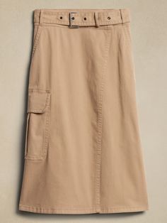 A nod to our heritage, this soft cotton twill utility skirt is inspired by former BR styles with more modernized features, like a removable belt, oversized pocket, and just the right amount of stretch to help you move freely.  SEMI-FITTED: Cut for a Fall Cotton Cargo Skirt With Pockets, Fall Cotton Skirt With Cargo Pockets, Casual Cargo Skirt With Belt Loops For Fall, Utility Cotton Cargo Skirt For Fall, Fall Utility Cotton Cargo Skirt, Utility Skirt With Multiple Pockets For Work, Fall Utility Cargo Skirt With Patch Pockets, Spring Utility Belted Cargo Skirt, Utility Cotton Cargo Skirt