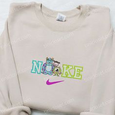 Mike Wazowski Sullivan Boo x Nike Embroidered Sweatshirt, Monsters Inc Characters Embroidered Shirt, Best Birthday Gift Ideas for Family Sullivan Boo, Sullivan Y Boo, Monsters Inc Shirt, Nike Embroidered Sweatshirt, Monsters Inc Characters, Best Birthday Gift Ideas, Nike Inspired, Gift Ideas For Family, Best Birthday Gift