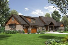 this is an artist's rendering of these craftsman - style home plans