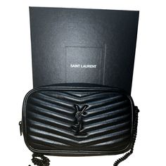 Ysl Mini Lou In Quilted Leather Worn Twice Purchased: February 2024 Calfskin Leather Iconic Chevron Quilting -Leather Lining -Matte Black Brass Hardware -Zip Closure -3 Card Slots -Back Slip Pocket -Made In Italy Dimensions -19 X 10.5 X 5cm / 7.5 X And 4.1 X 2 Inches Chain Length -57cm/22.4inches Ysl Mini Lou Bag, Ysl Mini Lou, Bags Ysl, Yves Saint Laurent Bags, Leather Wear, Black And Brass, Quilted Leather, Brass Hardware, Chain Lengths