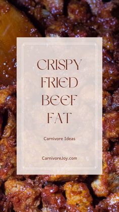 Looking for a yummy carnivore snack idea? Here's one that I love. Even if you're craving something sweet and unhealthy, spend a few minutes to create your own crispy fried beef fat. You'll love it and so will your body and your skin. Crispy Beef, Fried Beef, Juicy Steak, Something Sweet, Beef Recipes, Snacks