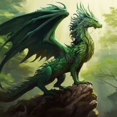 Green dragon in the forest, symbol of the year 2024, AI royalty free stock image Green Dragon Art, Forest Symbol, Earth Dragon, Dnd Creatures, Emerald Dragon, Dragon Green, Viking Books, Dragon Ideas, Dragon Riders