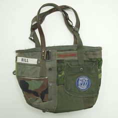 Vintage original remake army bag which was used the original military garment. One of kind and handmade. Very durable and easy to use. It is the only original bag in the  world. Army Bag, Military Bag, Sea Bags, Original Bags, Hip Bag, Military Uniform, Gorgeous Bags, Silk Screen Printing, Garden Tote